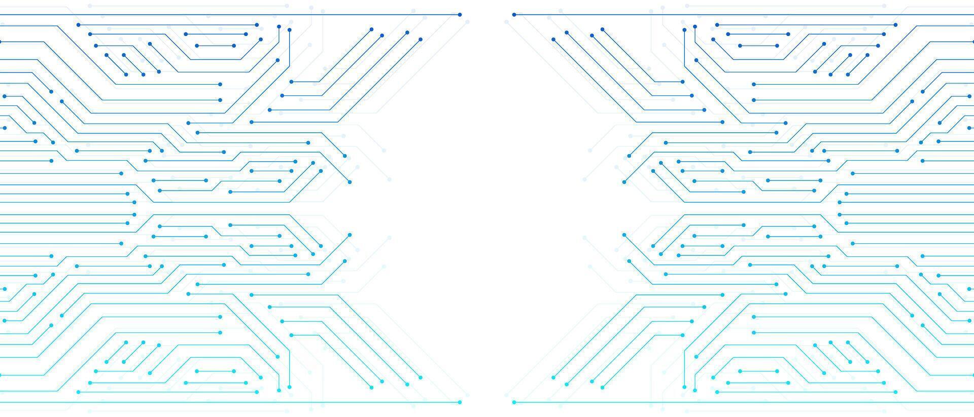 Blue circuit board electronic background. Motherboard, CPU, Processor and Artificial Intelligence Concept. Digital Microchip Semiconductor vector
