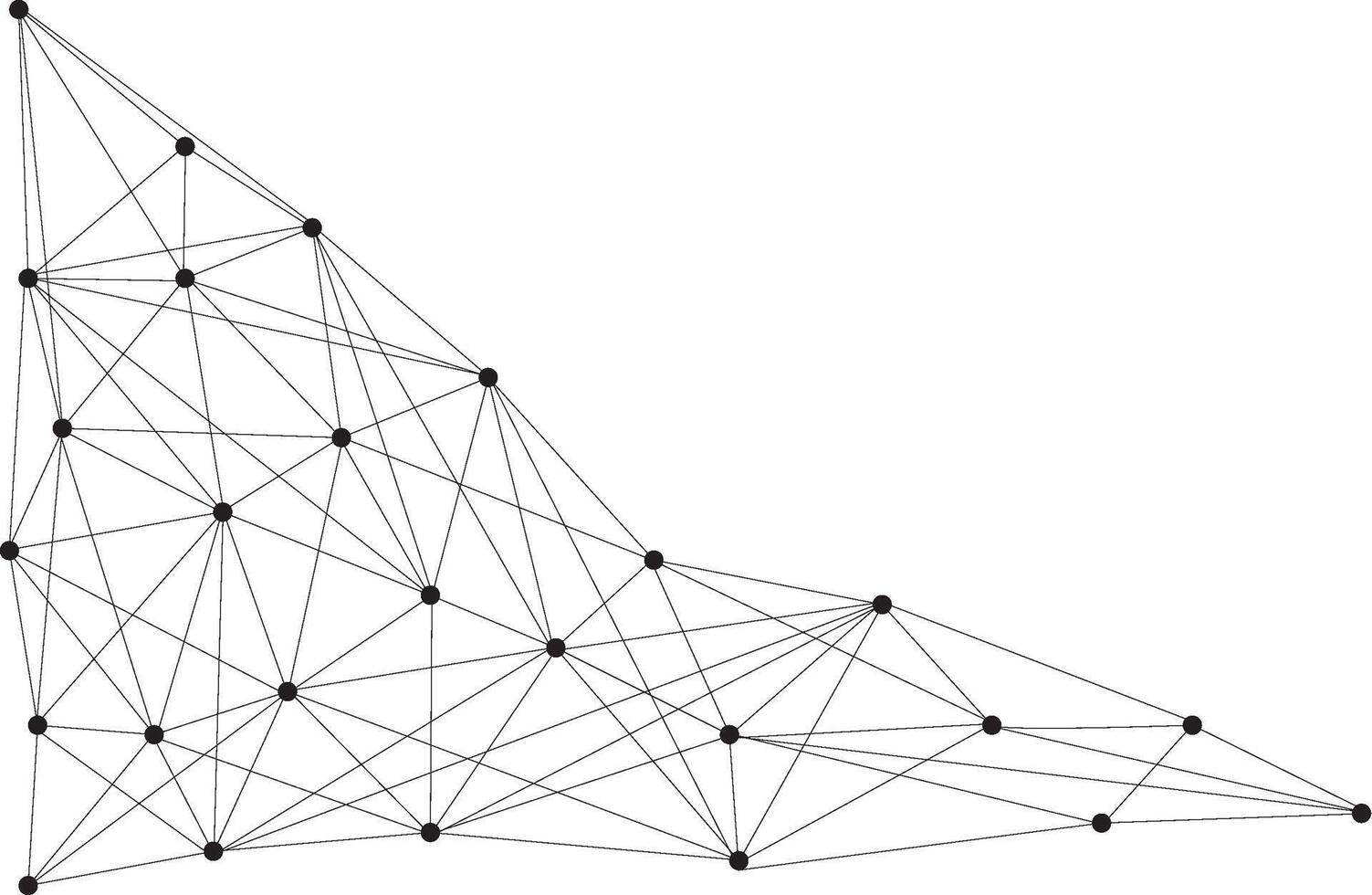 Abstract Digital Network with Connected Black Dots and Lines. Use for technology, AI, big data, communication, blockchain, internet, and futuristic concepts. vector