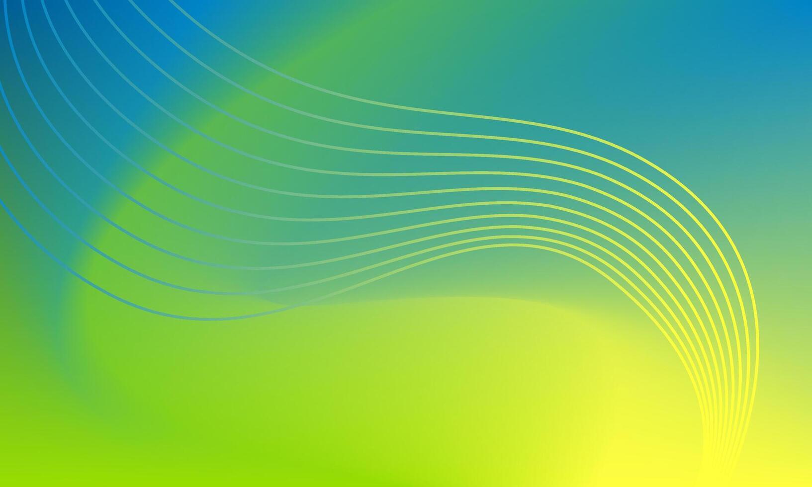 Abstract modern background with gradient green and blue colors and flowing curves vector