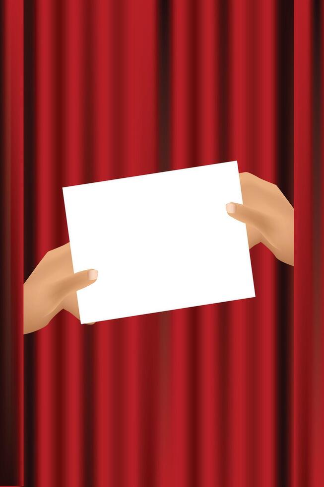 invitation design elements on red curtains vector