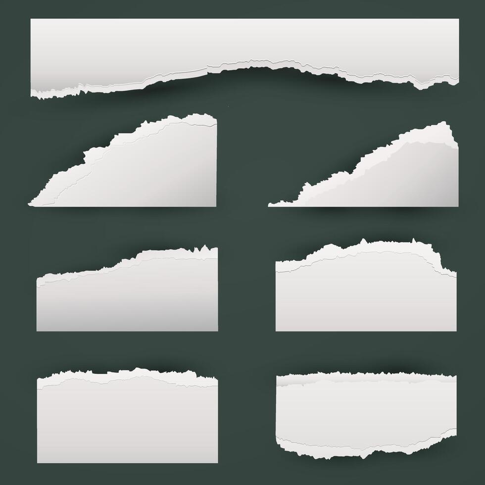 Torn Edge Memo set Soft Fringe Style vector