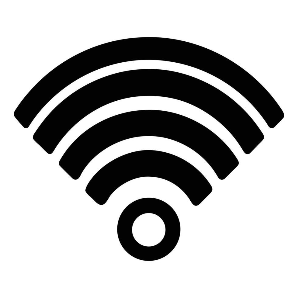 Wifi Symbol Silhouette Representing Digital Technology, Wireless Internet, Online Connection, Communication and Network Access Concept vector