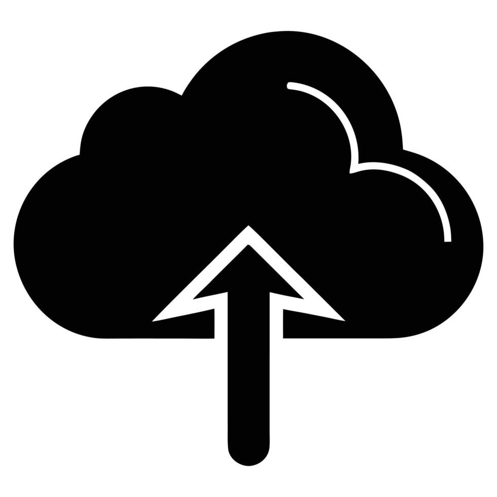 Cloud Upload Icon Illustration Representing Digital Storage, Technology, Online Backup, Data Transfer and Internet Concept vector