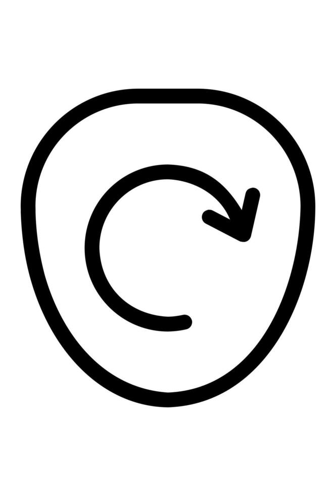 Shield with a circular refresh arrow. Refresh or undo icon on a shield. Security symbol of a reload arrow. vector