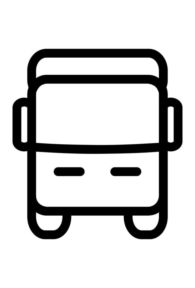 Outline icon of a city bus. A simple line art of a transit bus. Minimalist icon of a public bus. vector