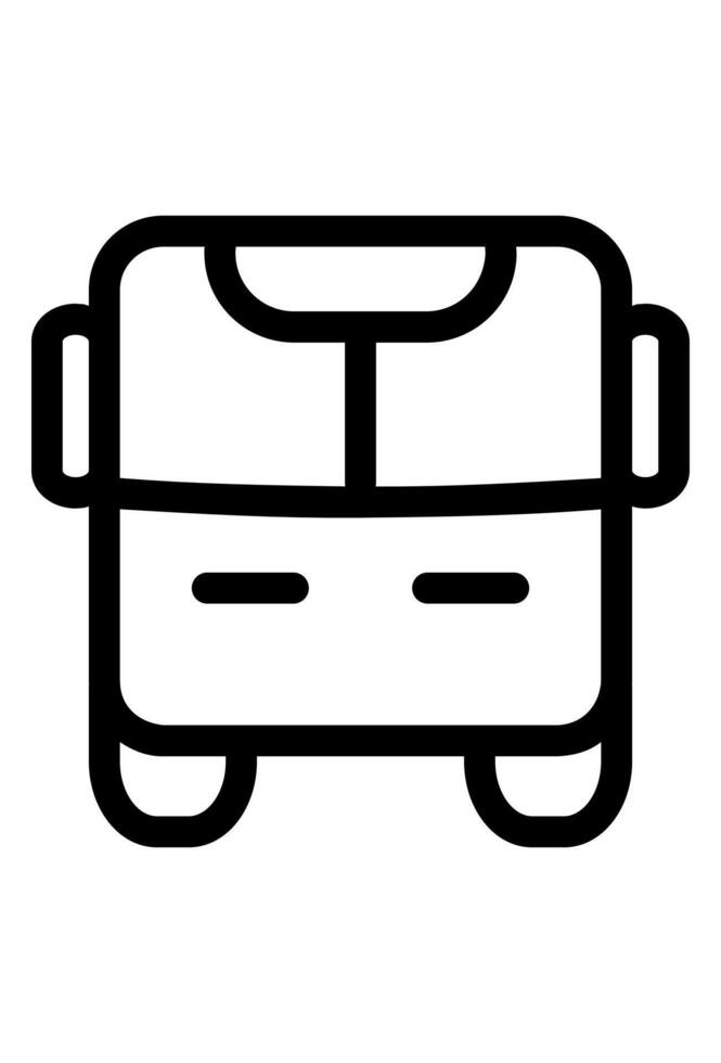 Outline icon of a bus front view. A simple line art of a city bus. Minimalist icon of a public transit bus. vector