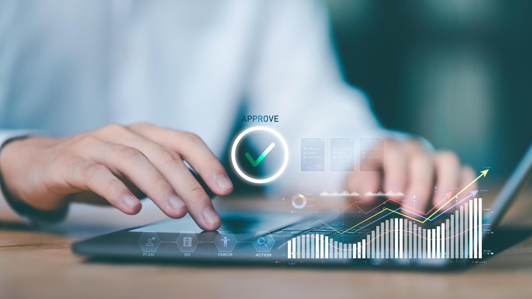 Digital business transformation highlights smart approval systems, workflow automation, and data-driven decision-making that enhance efficiency, accuracy, and sustainable business growth. photo