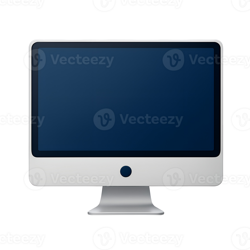 Modern all in one computer display isolated on transparent background png