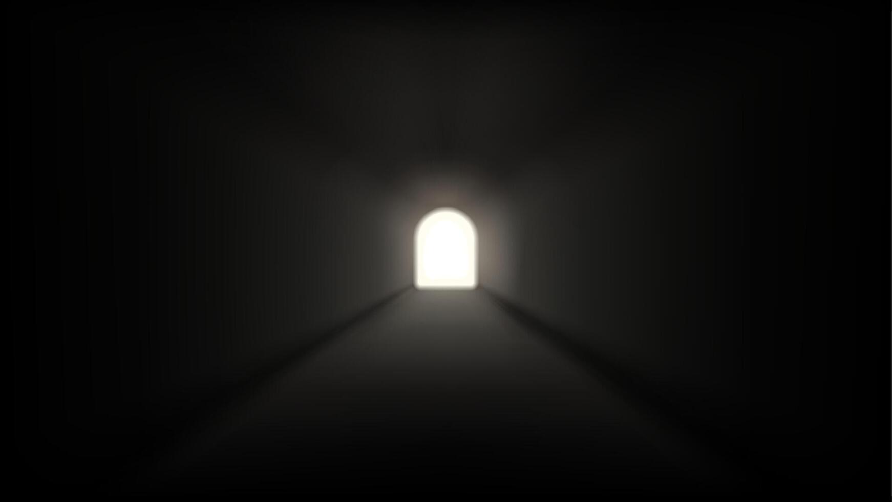 Light at the end of tunnel vector