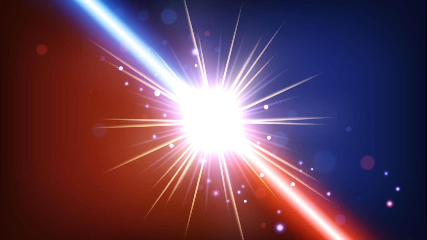 Vibrant light burst on dark background vector