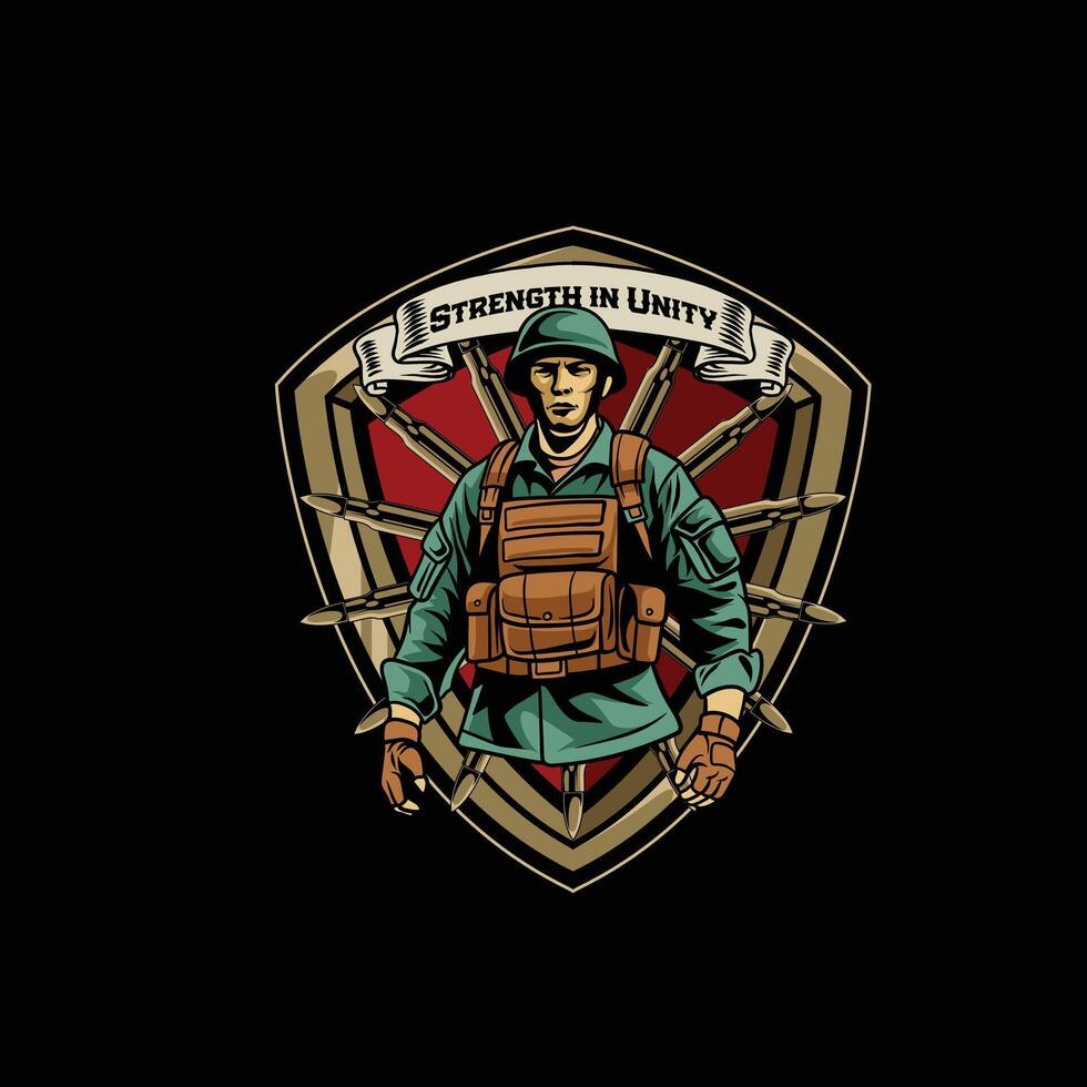 Soldier emblem representing unity vector