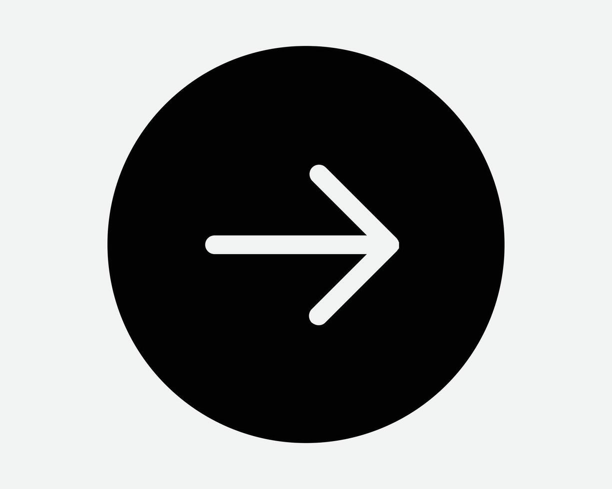 Right Arrow Round Circle Button Icon Direction Navigation Orientation Point Pointer Next Skip Ahead Forward Side Beside Sideway Movement Symbol Sign vector