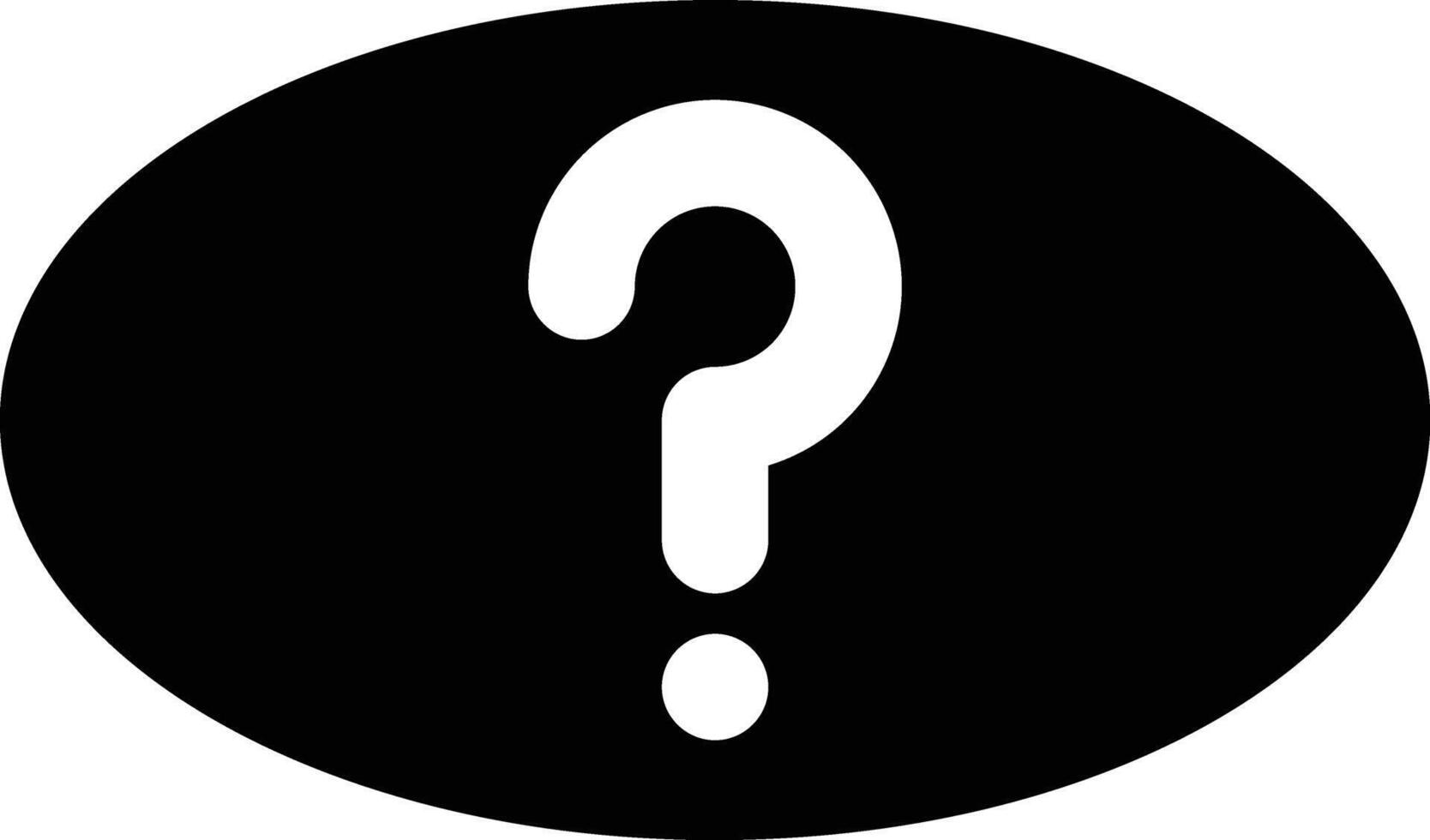 Question mark symbol oval shape. Sign for queries or FAQ questioning. Information Helpdesk to help problem or ask info in doubt. Assistance chat button vector