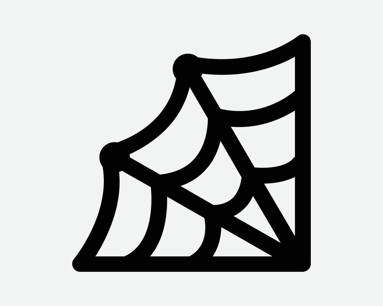Spider Web Icon Arachnid Insect Trap Horror Creepy Scary Net Bug Intricate Pattern Shape Gothic Tattoo Silk Black Sign Symbol Thread Fear Line Outline vector