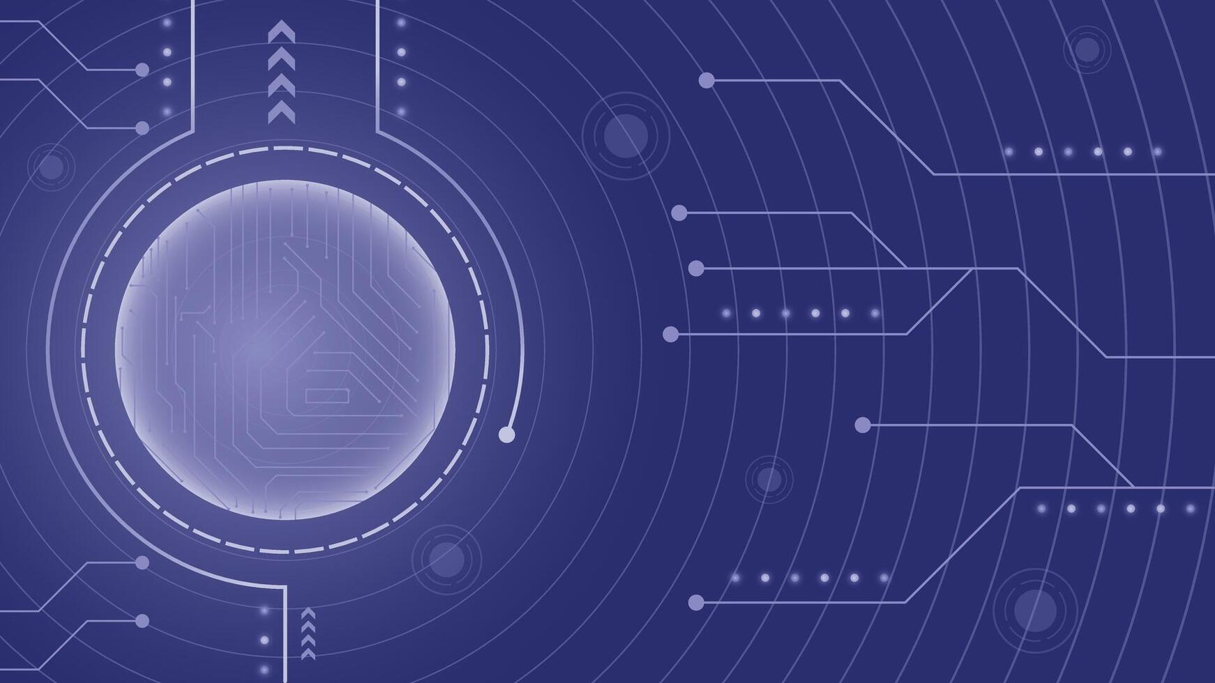 Modern futuristic global technology background featuring glowing circuits and abstract blue sphere, ideal for innovation, digital data, science, network and high tech projects vector