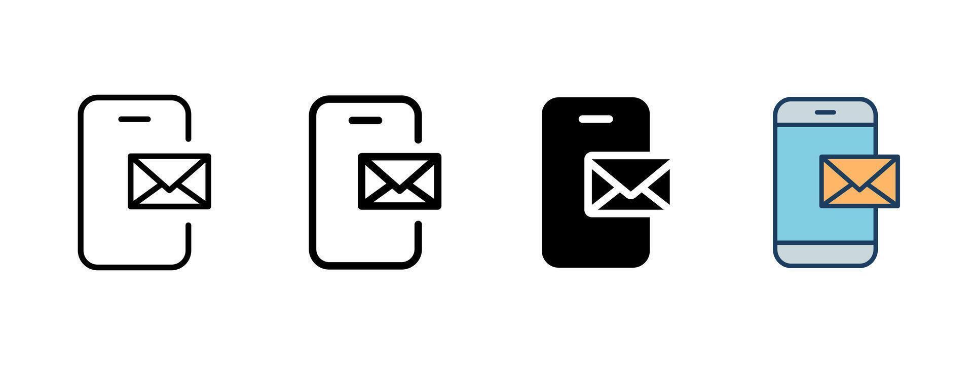 Message icon. Envelope on smartphone screen. New email notification illustration. Common in communication and inbox interfaces symbol. Mobile messaging and alert system sign. Email pictogram. vector