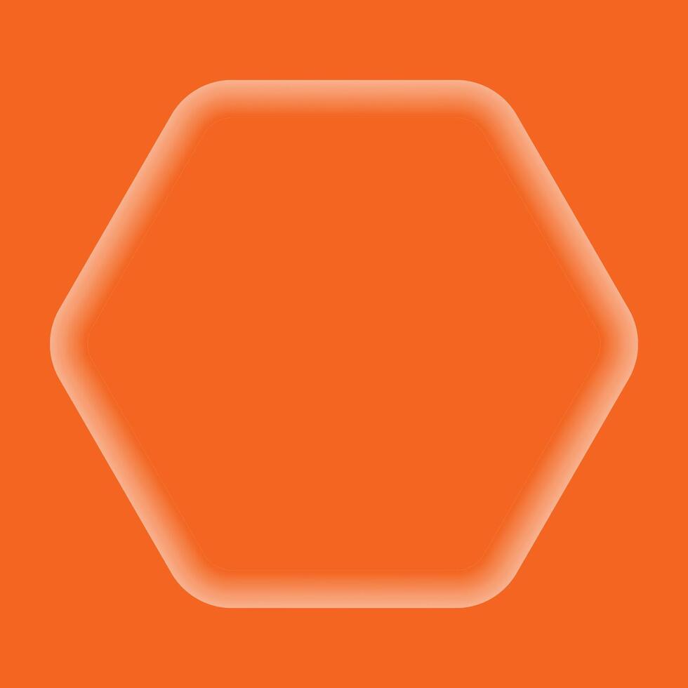 inner glow hexagon frame. Abstract minimal frame with soft inner glowing, minimal trendy design element for modern graphic projects vector