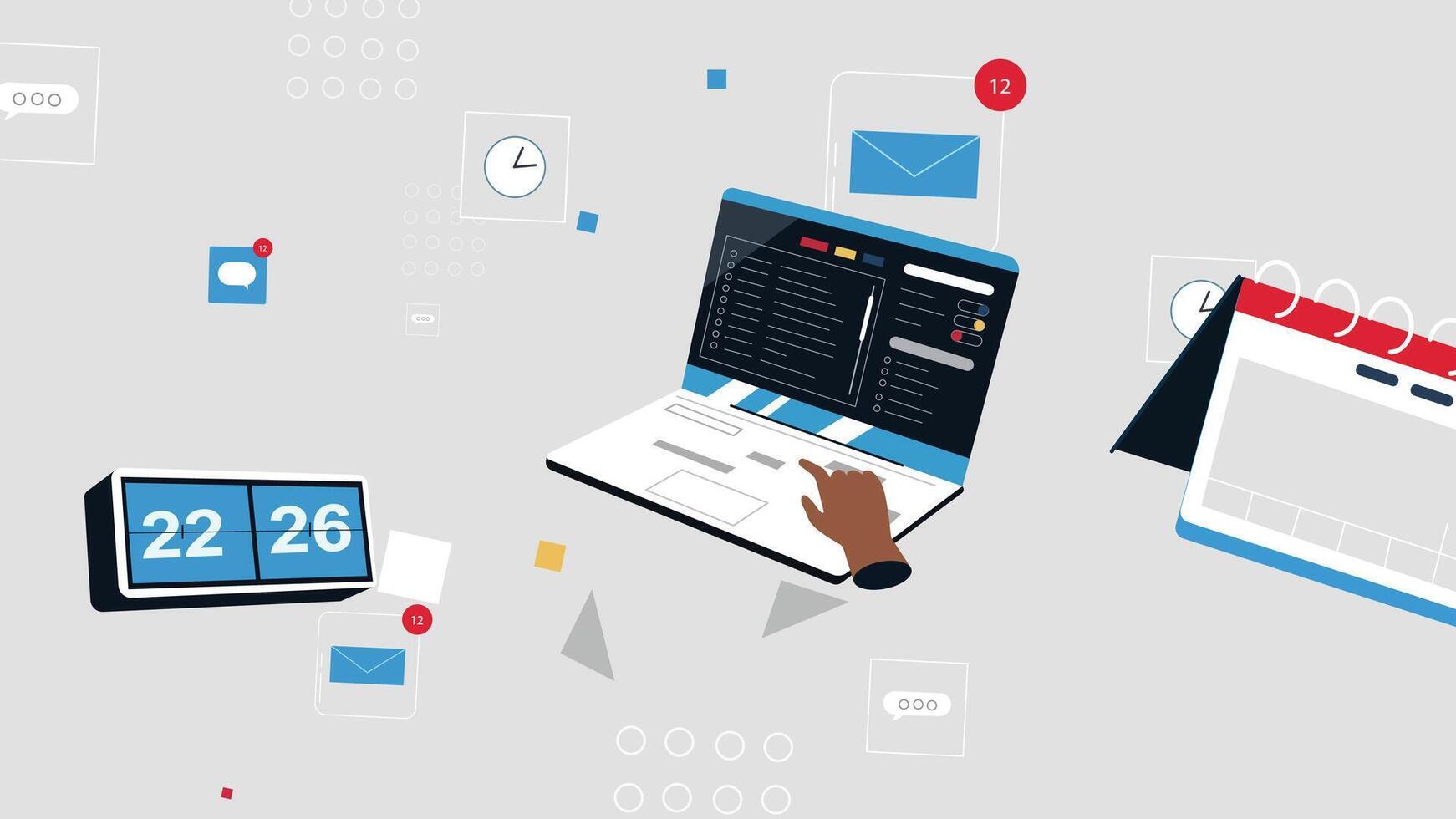 Website Development and Digital Construction Design vector