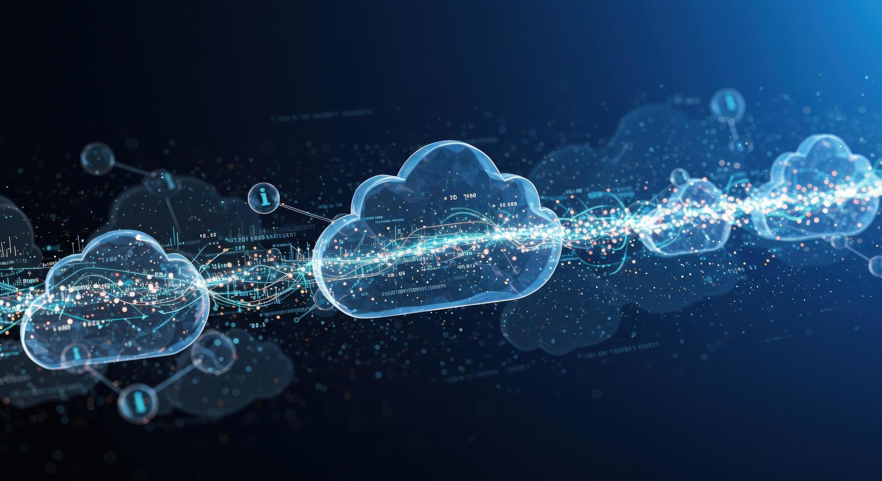 Cloud computing network visualization digital data exchange concept photo