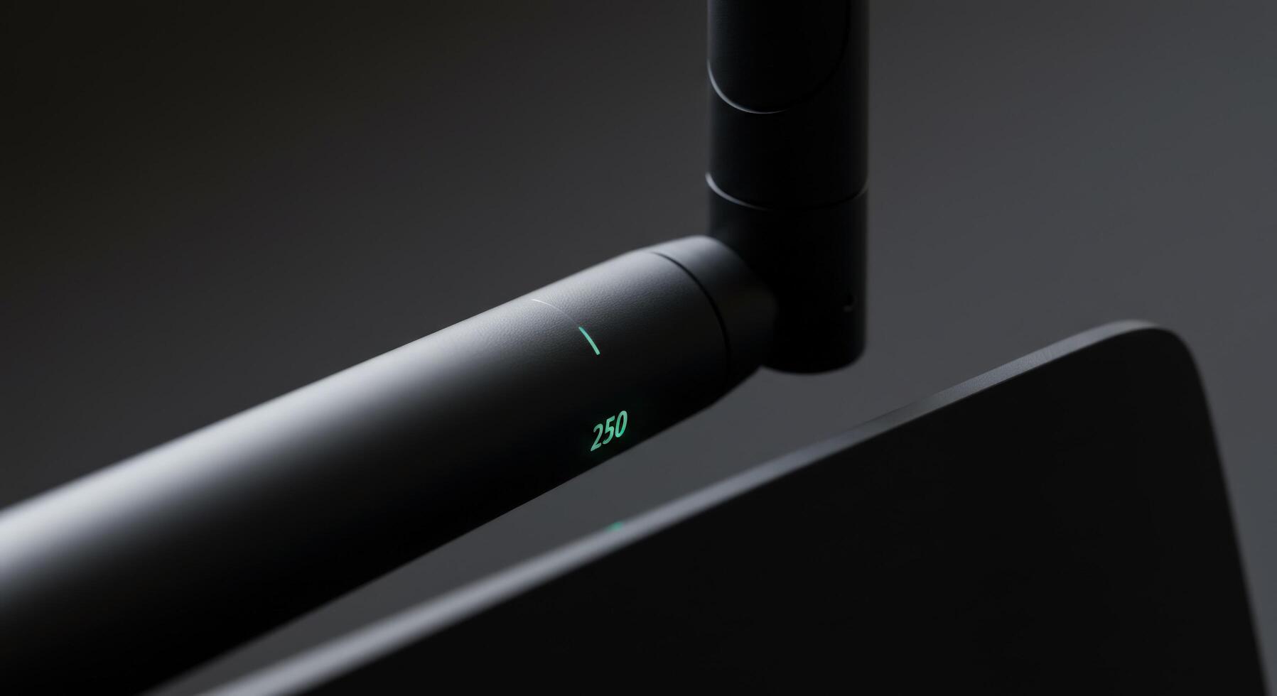 Wireless router technology with antenna connection and signal indicator photo