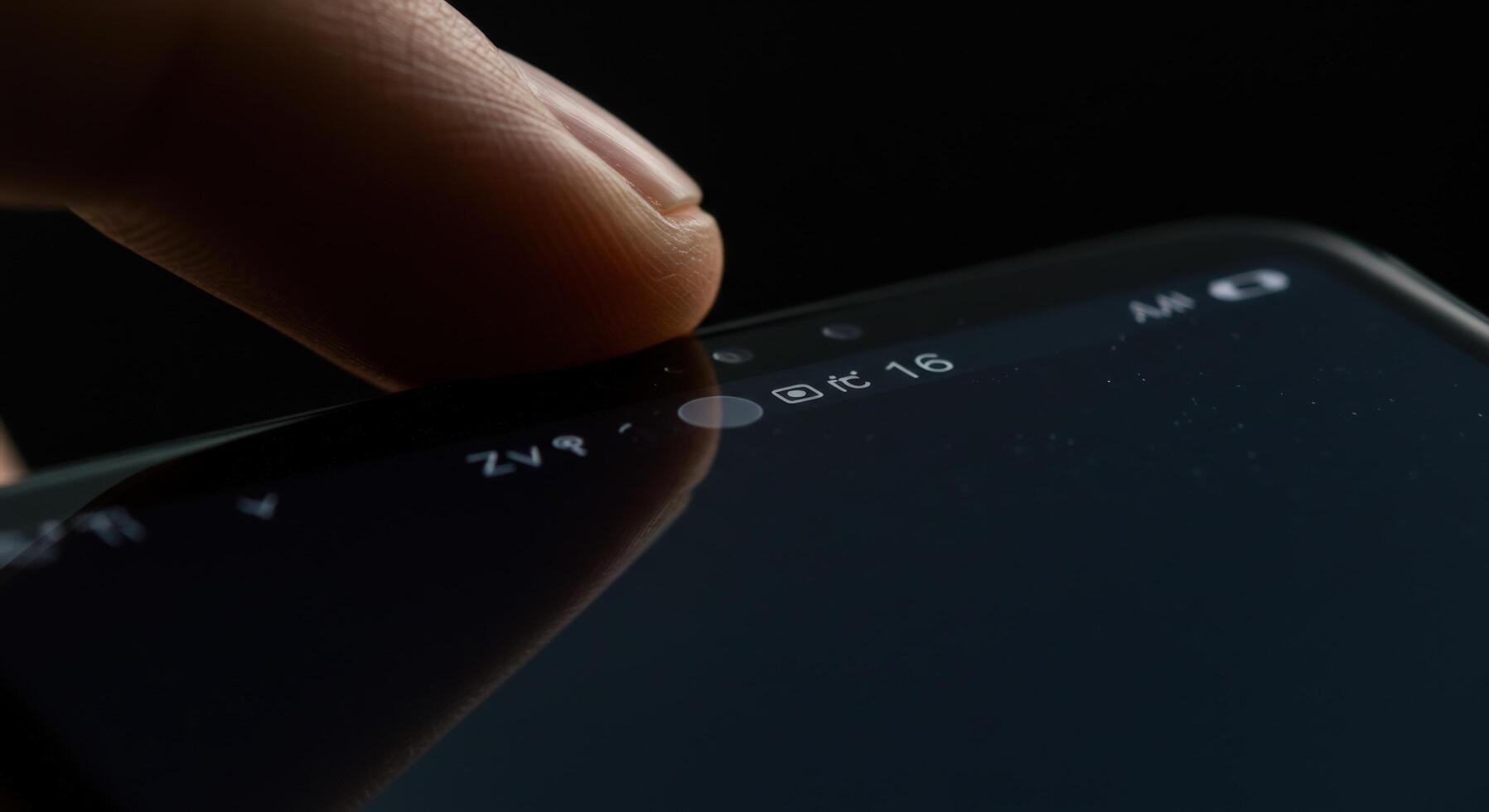 Finger tapping touchscreen display device interface photo