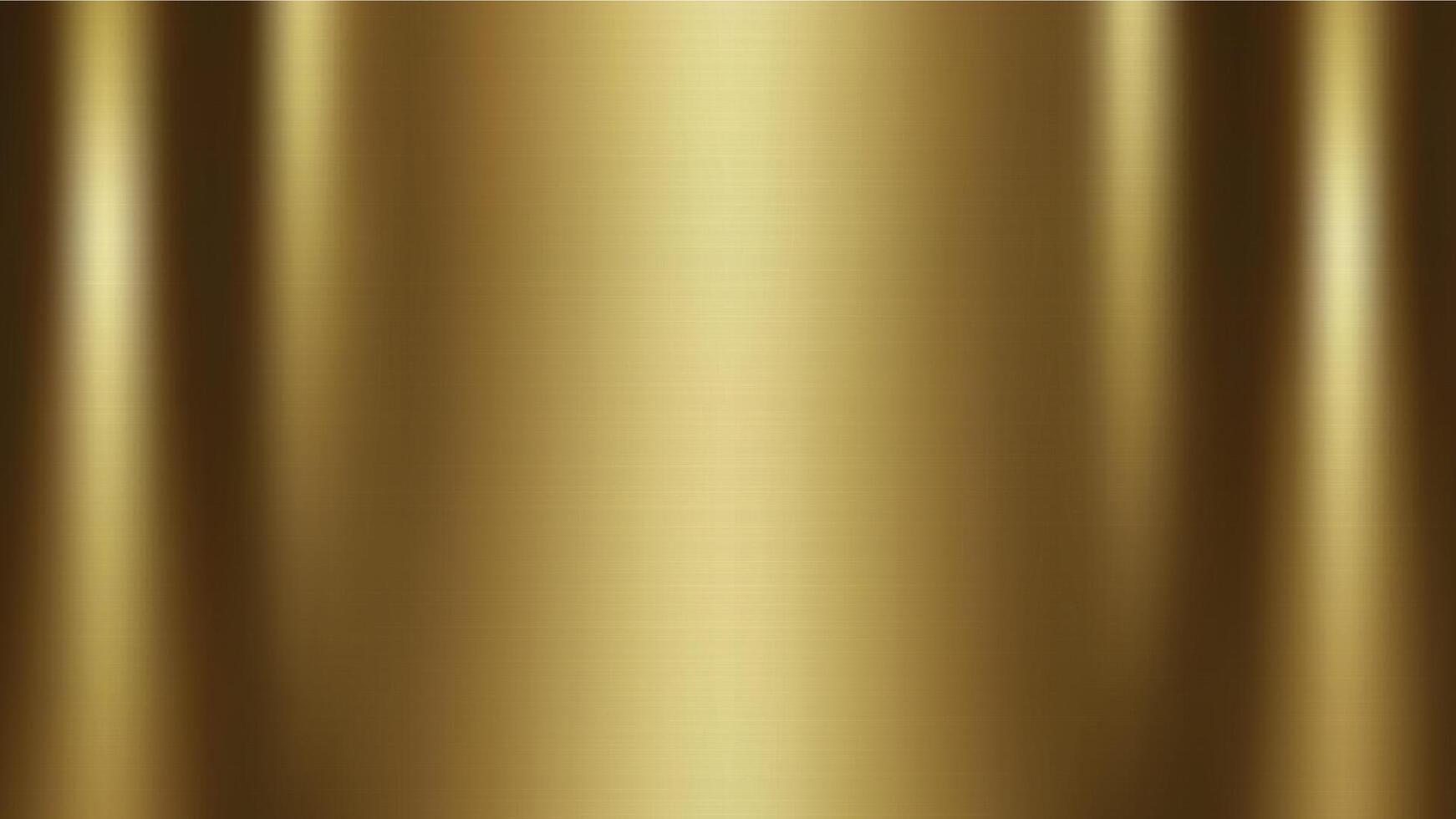 Gold metallic texture with vertical brushed finish and soft reflection vector