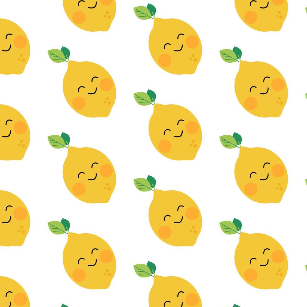 Cheerful lemon pattern for children's textiles. pattern. Simple flat illustration. vector