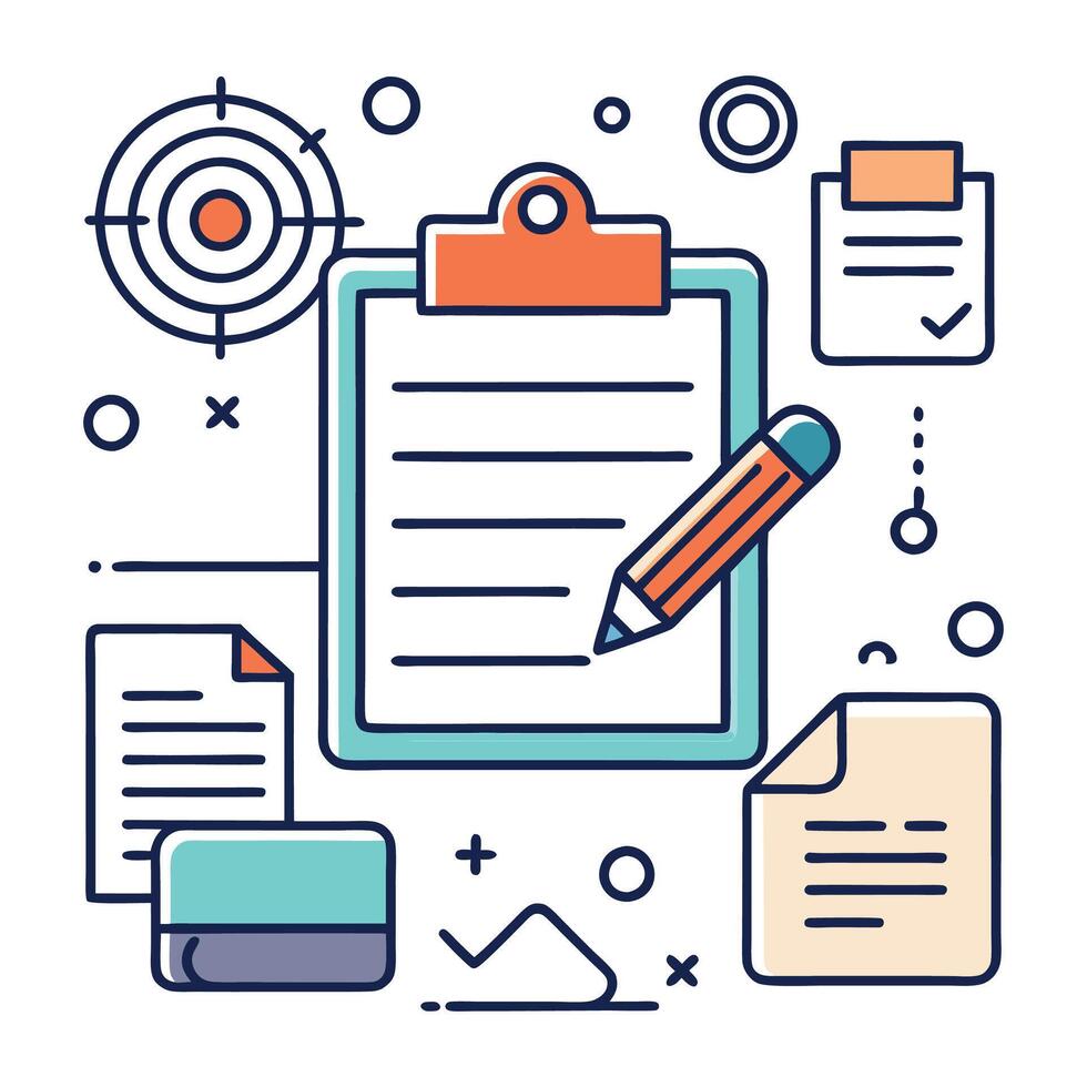 datos análisis documento con un tarta gráfico bar gráfico y línea grafico vector