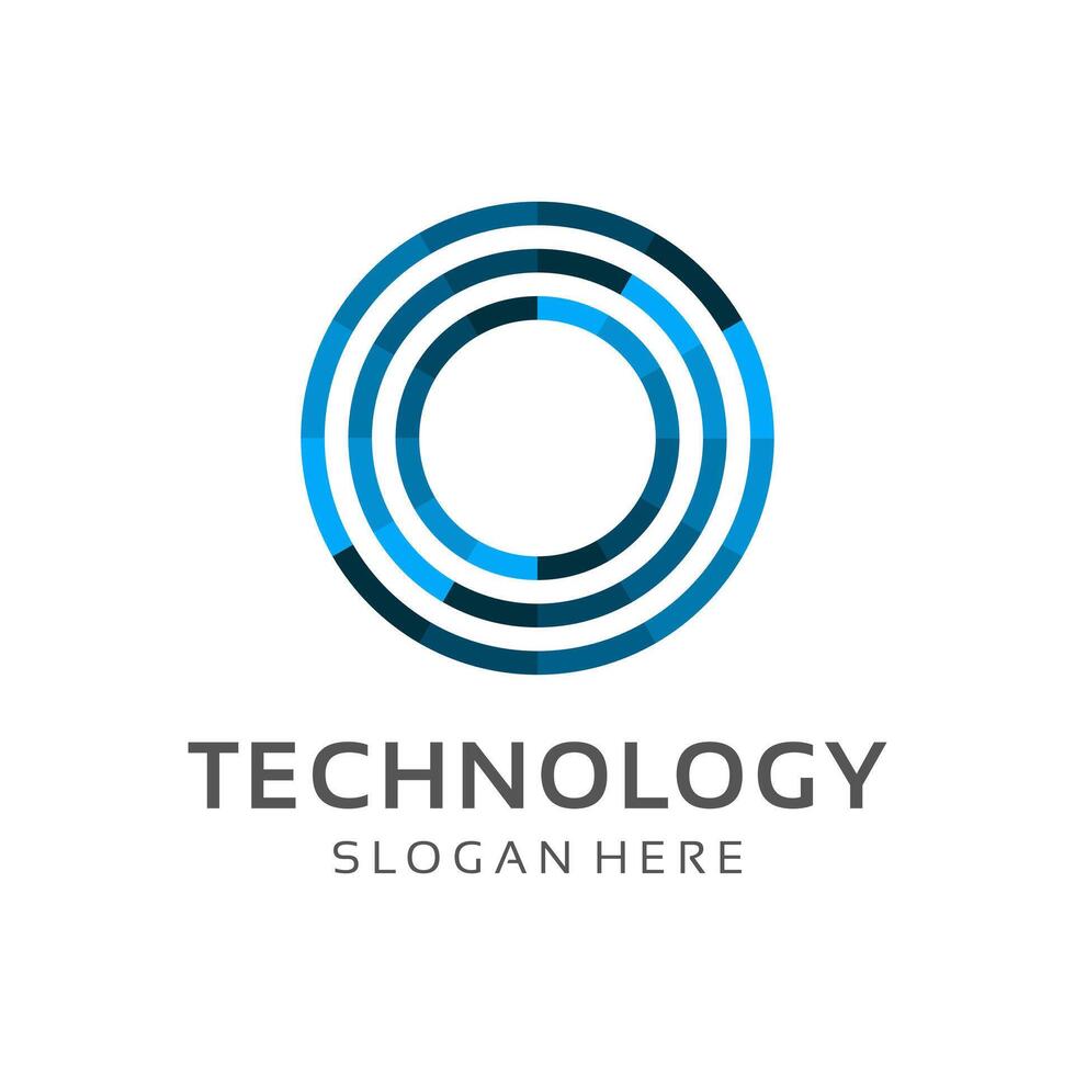 Abstract circle technology logo design for tech data and innovation vector