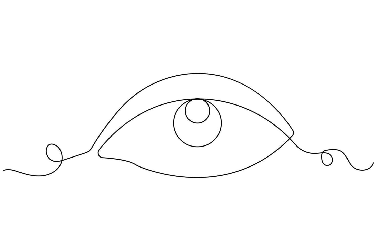 Eye continuous one line drawing and minimalist style isolate outline vector