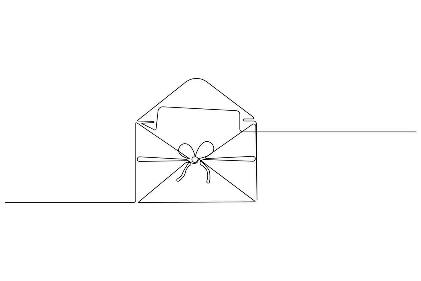 Simple continuous line drawing of a plain envelope vector