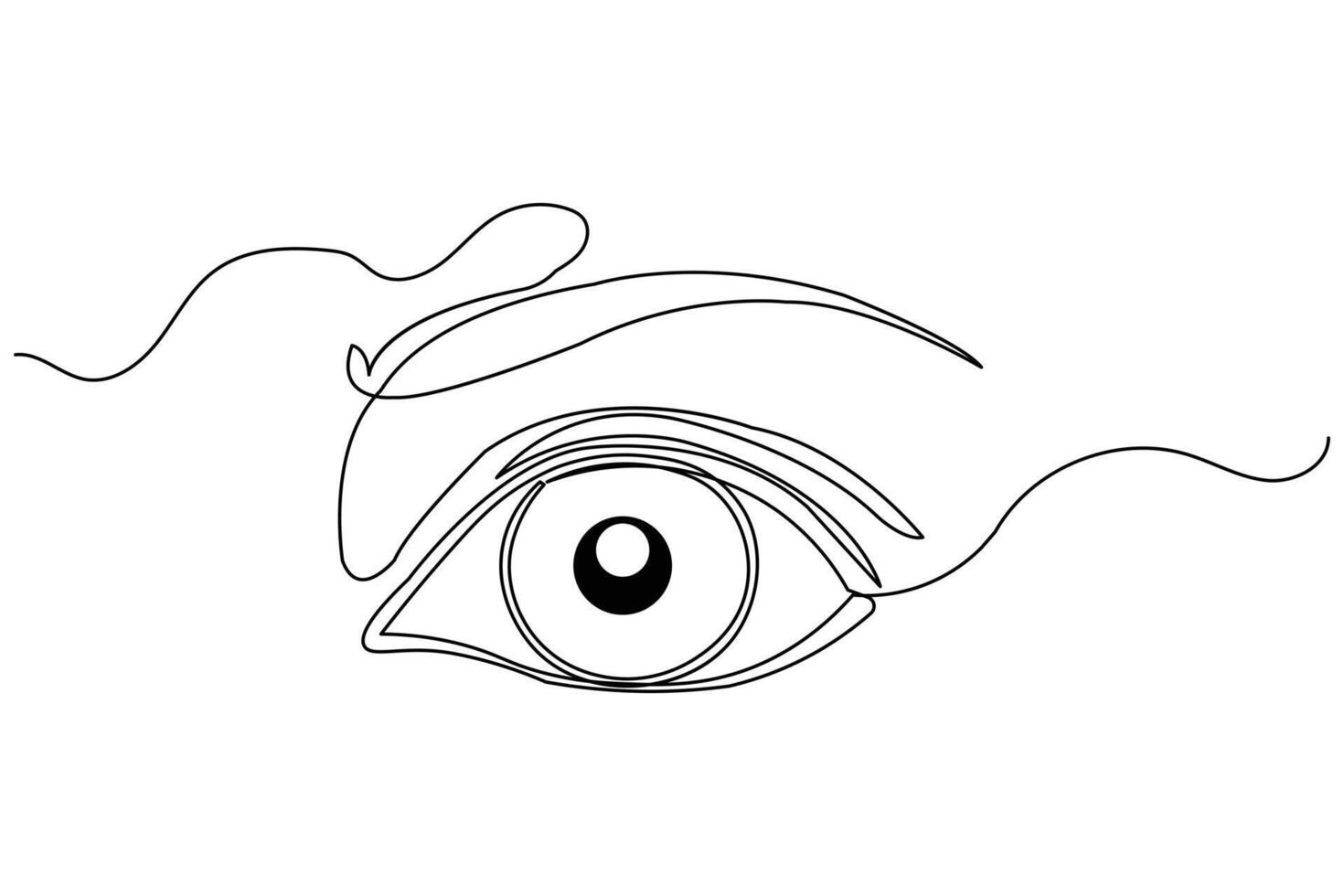 Minimalist continuous one line drawing of an eye vector