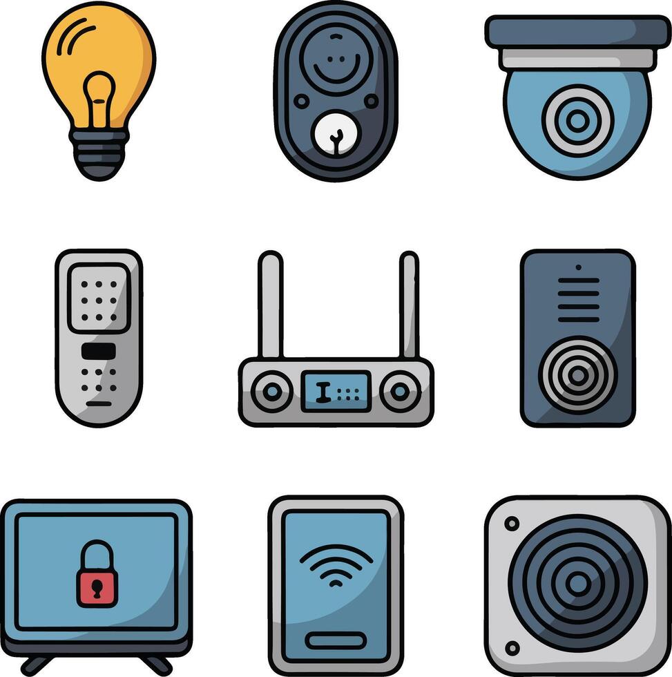 illustration of a set of wireless communication icons for mobile and internet technology vector