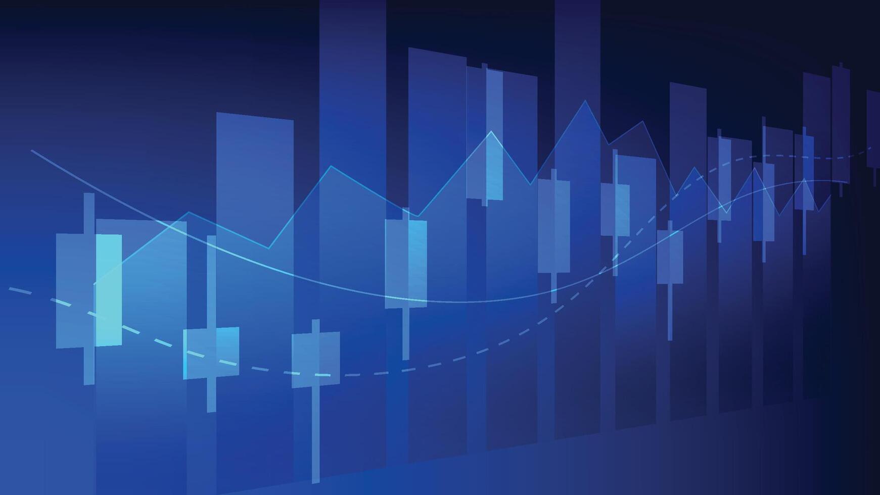 Stock market trend analysis in blue vector