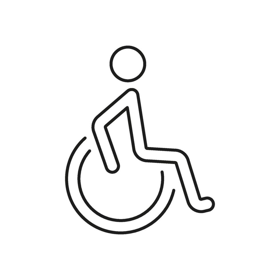Wheelchair Accessibility Line Icon. Disability Access And Inclusivity Symbol. Universal Design For Public Spaces. Editable Stroke. Isolated Illustration vector
