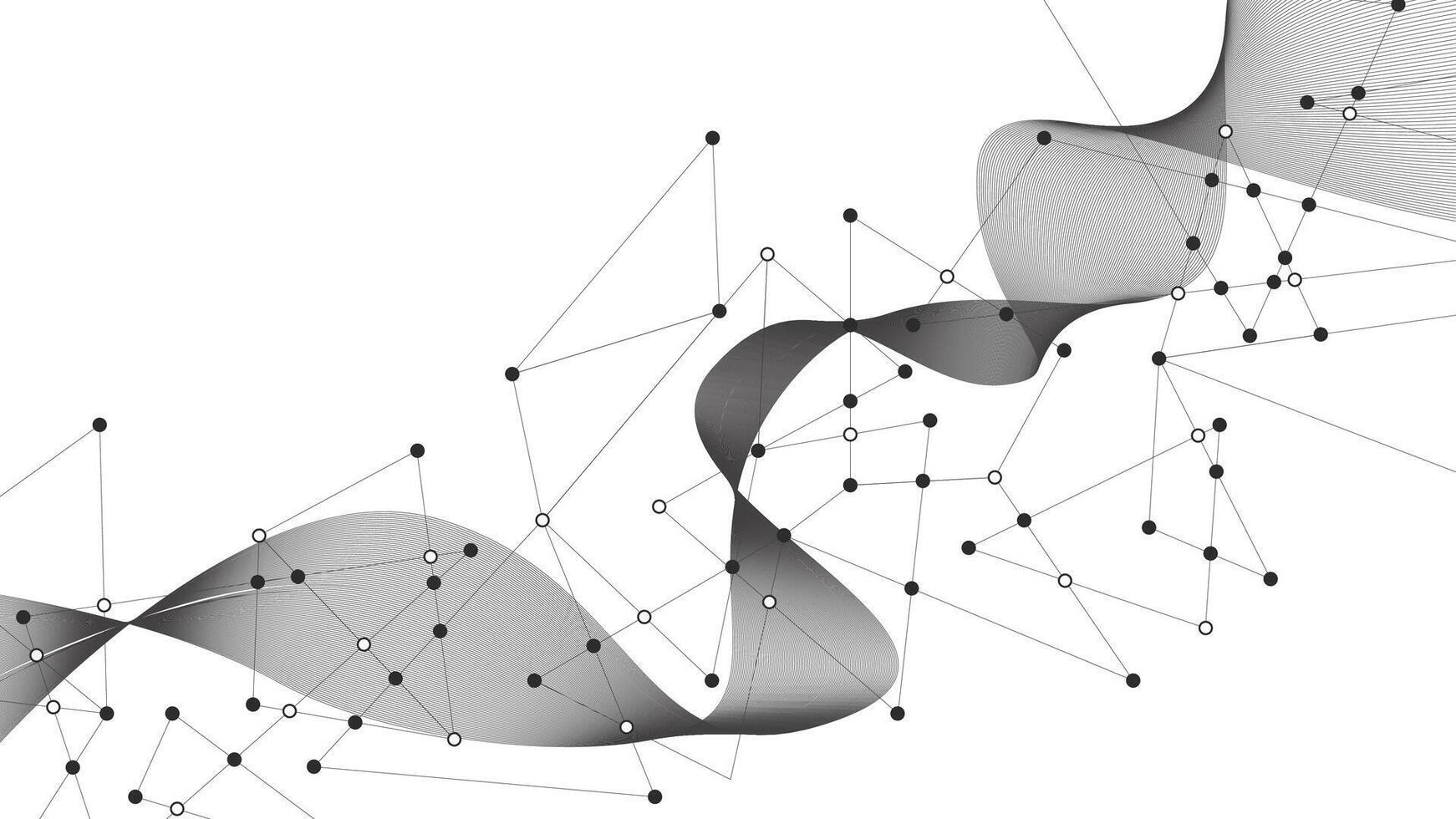 Modern abstract technology background with digital network connections, flowing wave lines, and futuristic design. Perfect for tech, AI, blockchain, and innovation concepts. vector