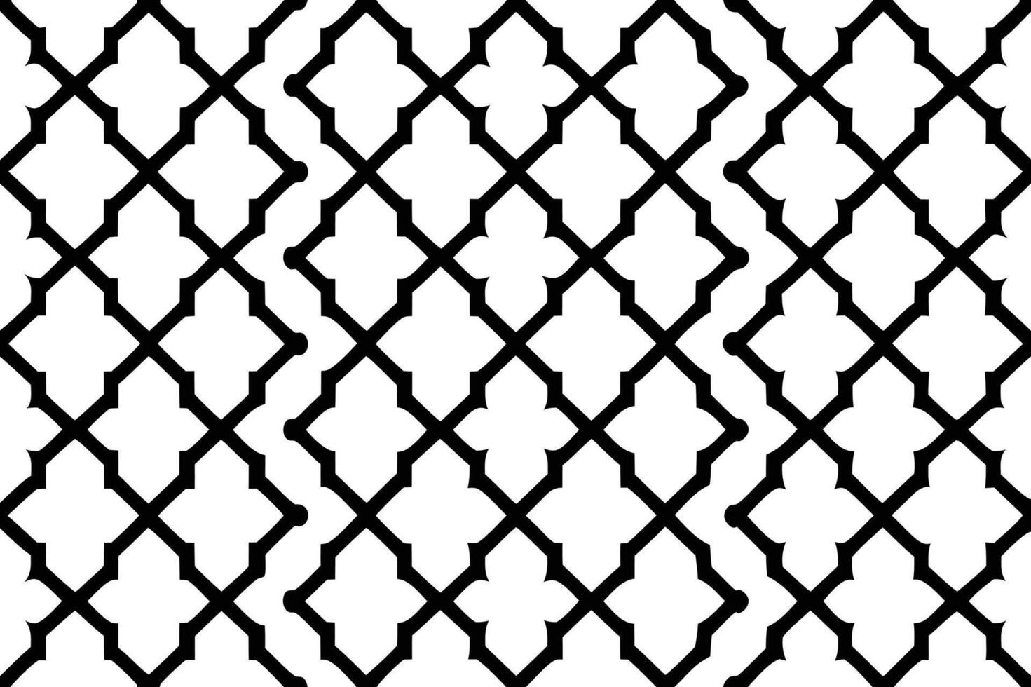 Intricate black lattice pattern on a white background repeating geometric design vector