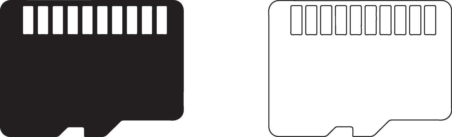 Modern Memory Card Icon Silhouette Illustration For Gadget And Data Design vector