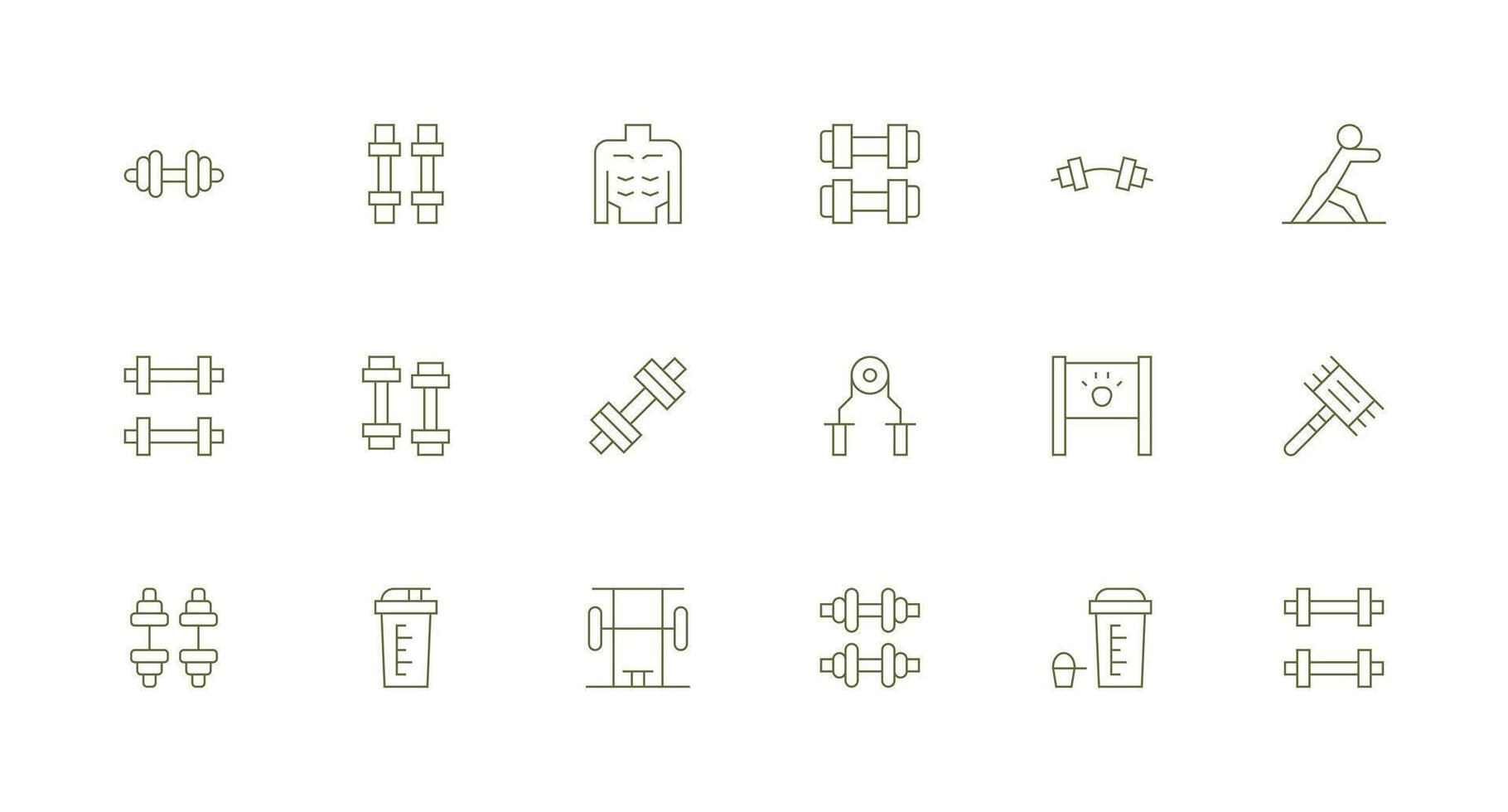 Muscle Design Icons featuring 18 in Minimal Line Style Simple Icons for Interface and Wireframes vector