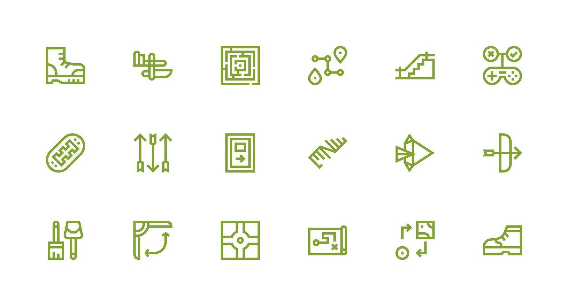 Strong Stroke Line Icons from Path Set with 18 Vectors Universal Icon Pack