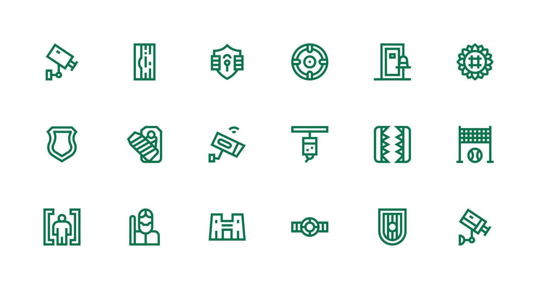 Strong Stroke Line Style Perimeter Icons with 18 Vectors Essential Icon Set for Teams