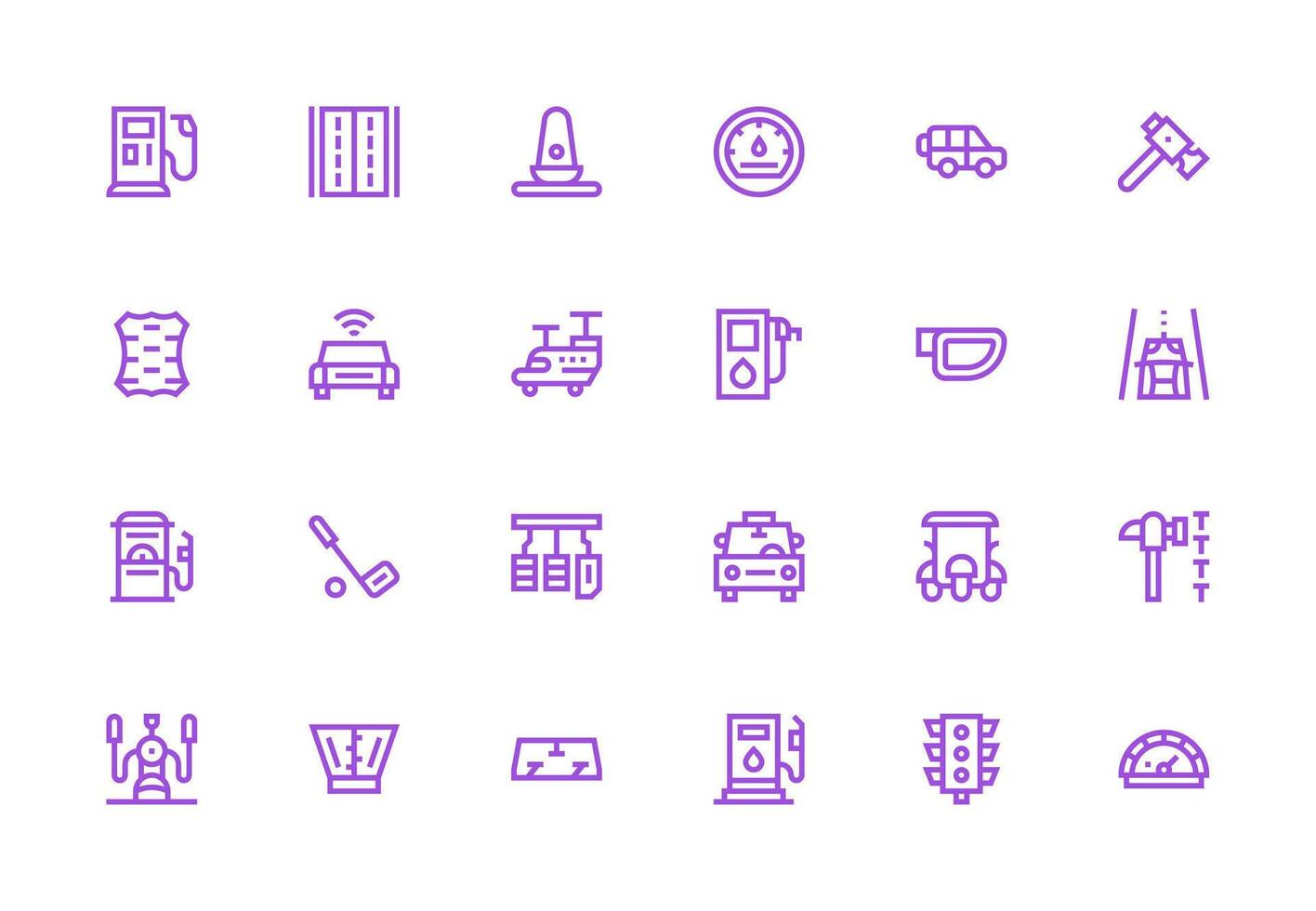 Thick Line Line Icons from Driving Set with 24 Vectors UI and UX Focused Icon Collection