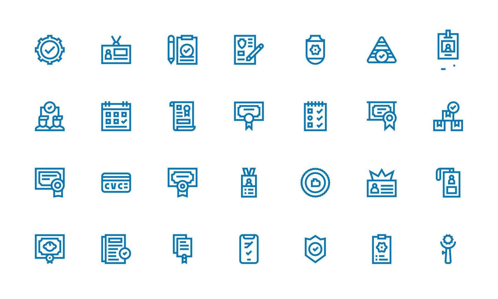 28 Bold Line Icons for Verification Graphics Fully Editable Icon Set for Web vector