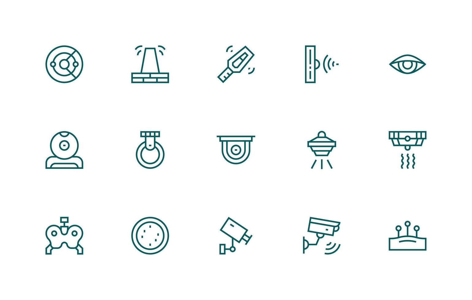 Regular Line Icons from Detection Set with 15 Vectors Outline Icon Pack
