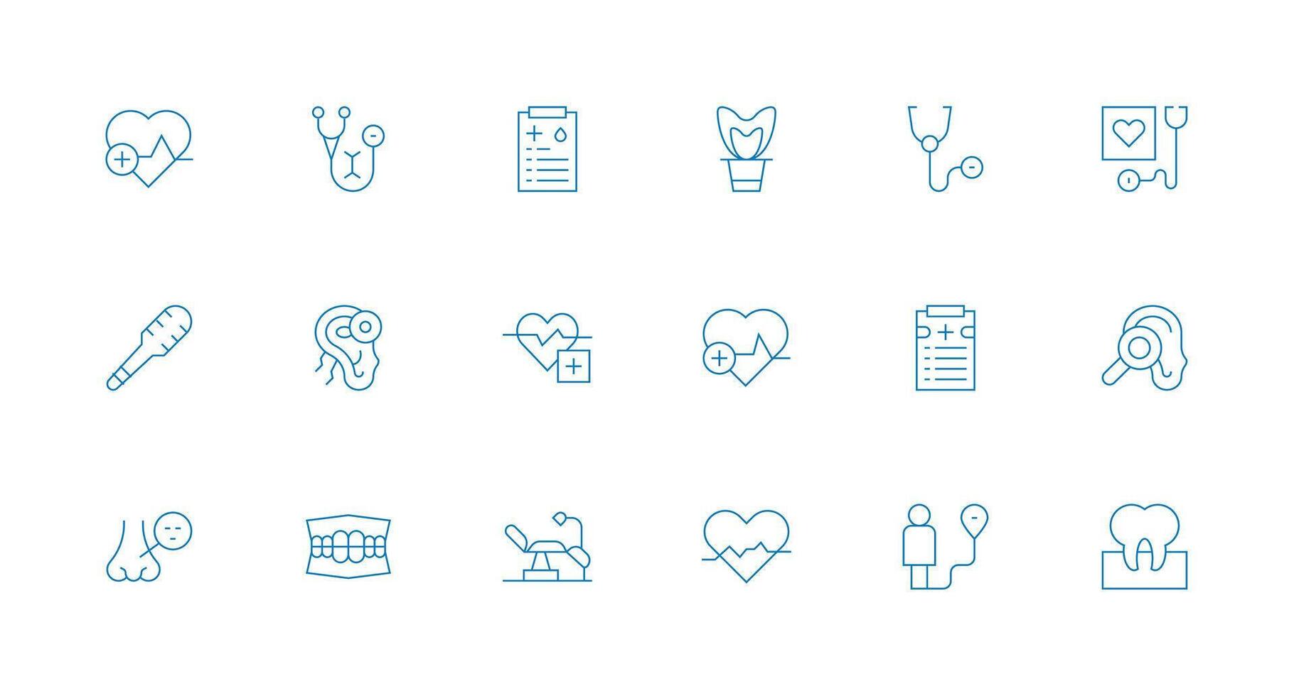 Checkup featuring 18 Icons in Minimal Line Design Web and App Icon Pack Collection vector