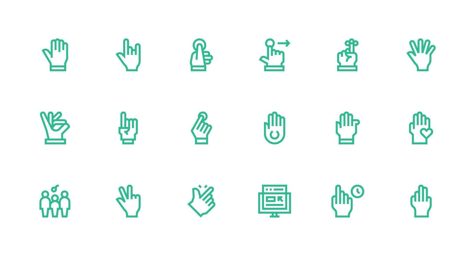 interactuar icono conjunto con 18 fuerte carrera línea gráficos icono conjunto para web vector