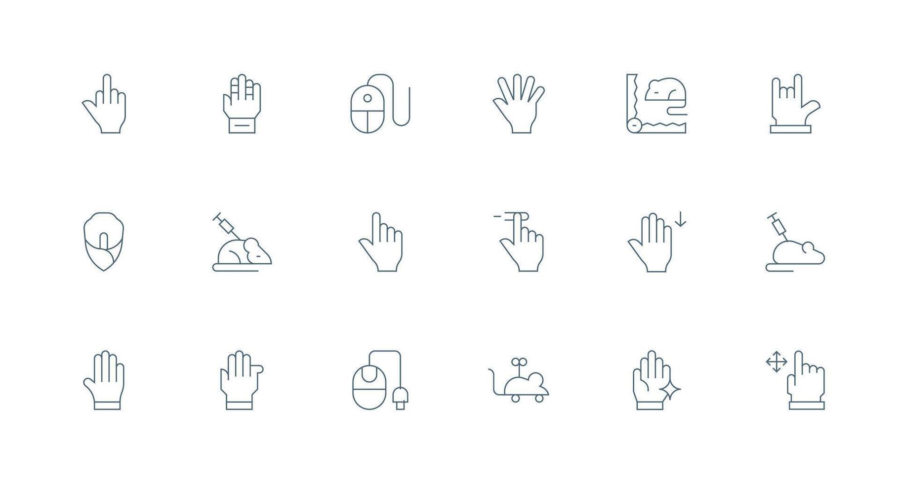 18 Minimal Line Icons for Mouse Graphics Neat Icon Set vector