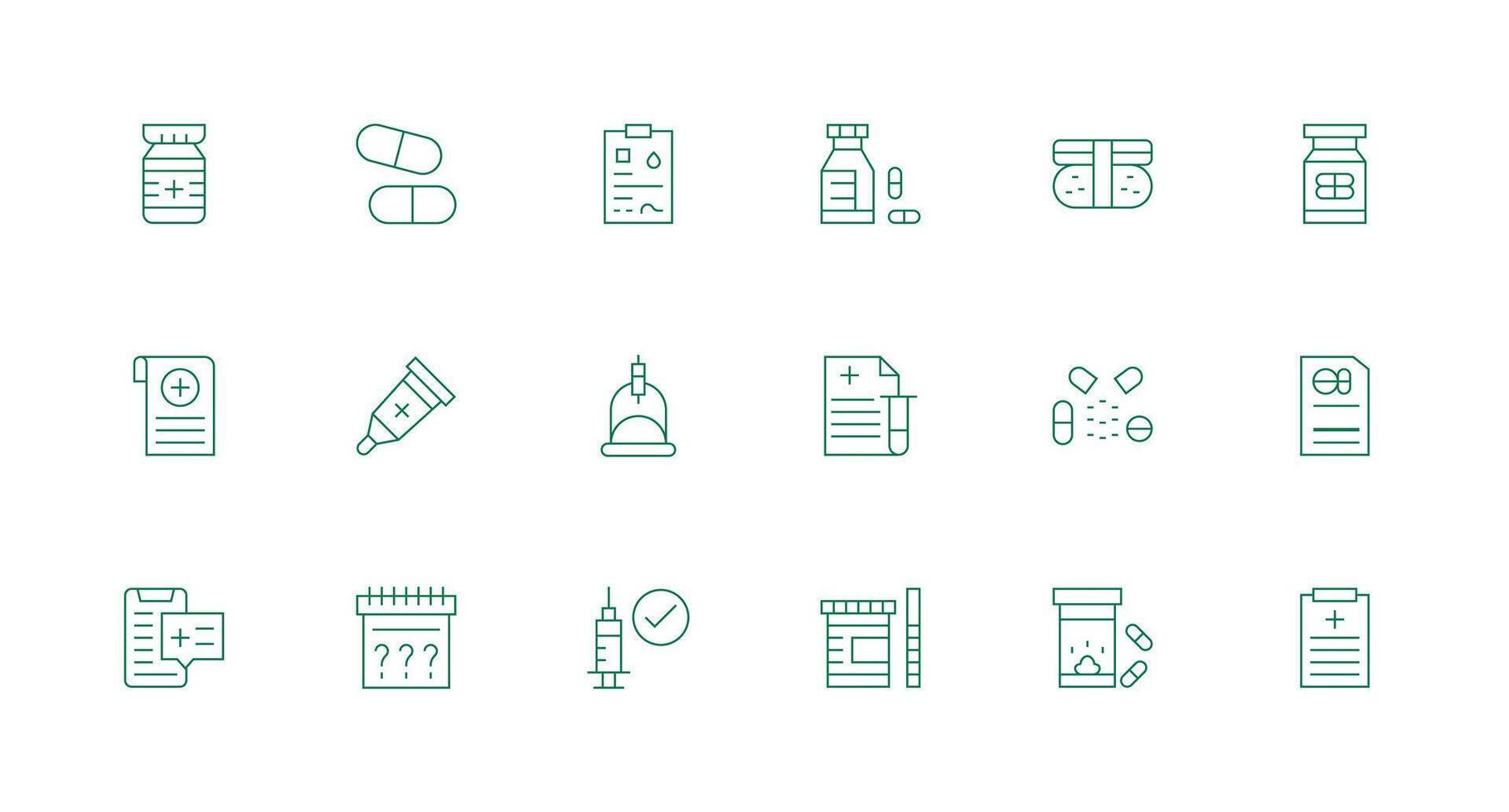 Minimal Line Icons from Prescription Set with 18 Vectors Smart Icon Collection