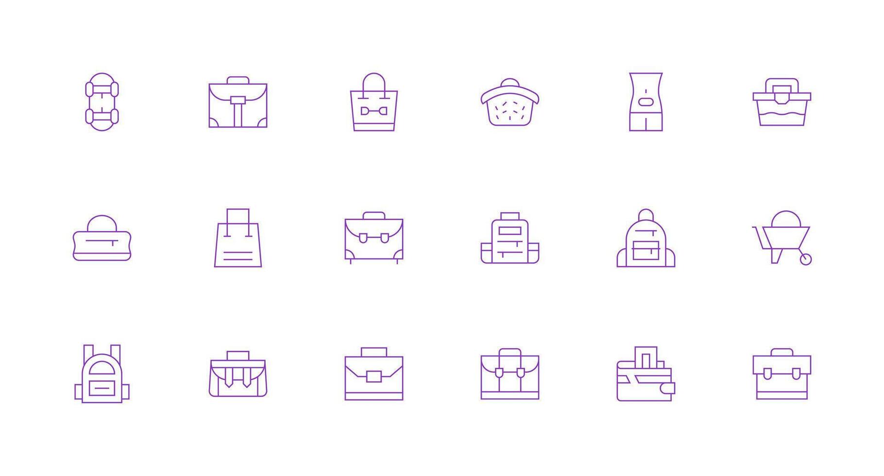 Carrying Visual Pack containing 18 Minimal Line Icons Versatile Icon Collection for Designers vector