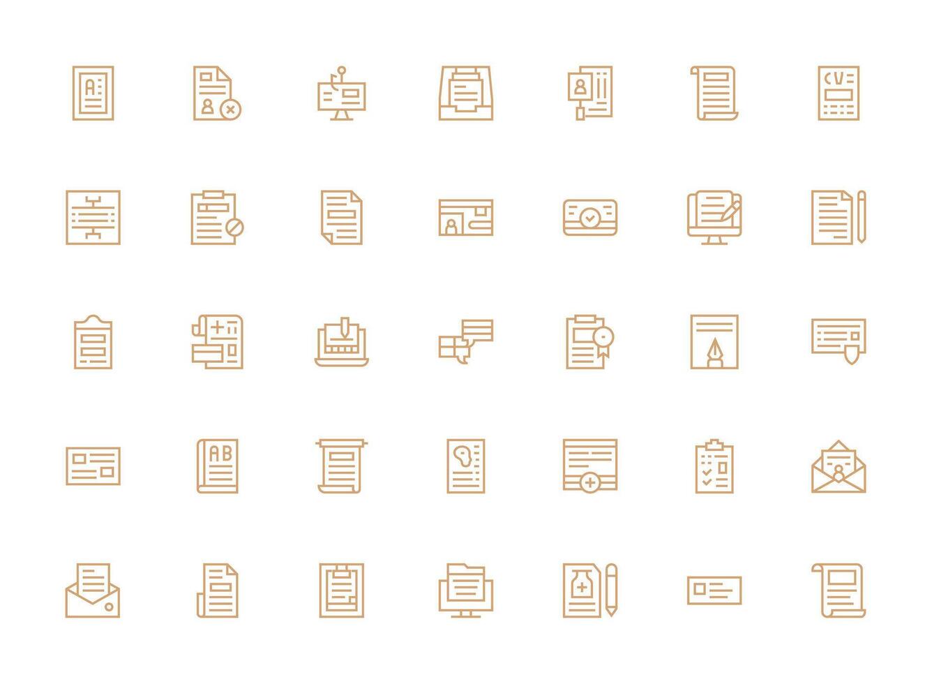 35 Icons for Form in Regular Clean Line Format Glyph Icon Series vector
